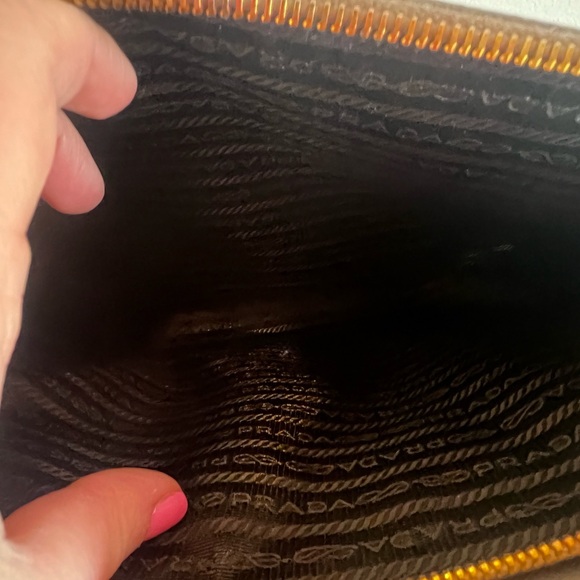 Prada Tan Satchel with Structured Shape and Gold Accents - Picture 8 of 12